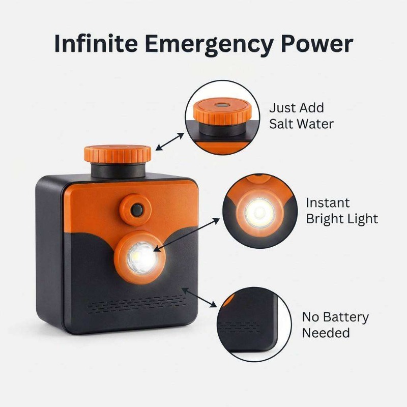 مصباح يعمل بالماء المالح، مصبا - مراجعة Power Outage Light وسعره
